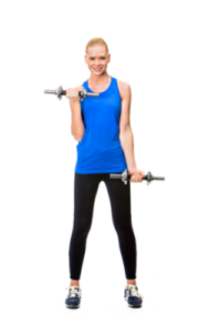 Person doing home strength training for beginners with wellness coaching from Flow Wellness