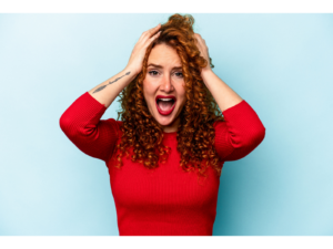 Person managing stress and weight gain through healthy lifestyle changes with support from Flow Wellness