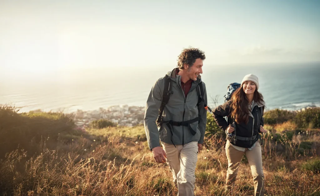 Hikers experiencing the benefits of wellness treatments at Flow Wellness