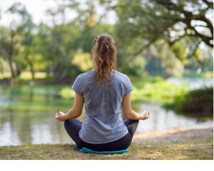 Woman relaxing at a park