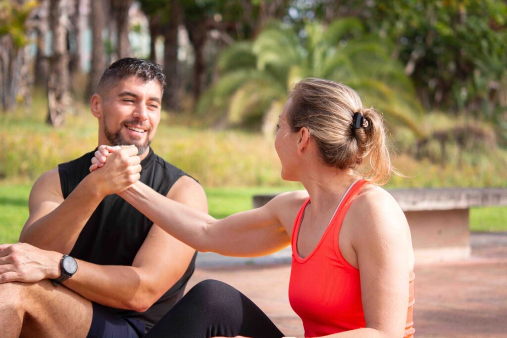 Healthy couple after body composition tracking at Flow Wellness