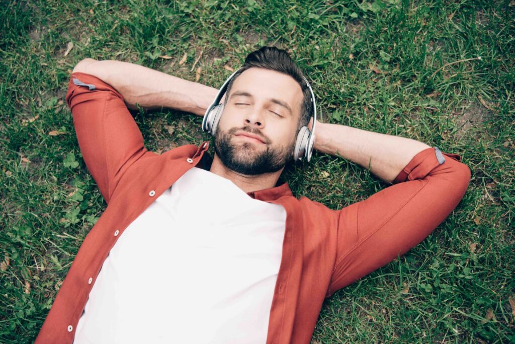 Flow Wellness patient relaxing after a ketamine session.