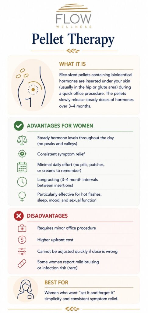 Pellets for HRT - advantages and disadvantages - Flow Wellness