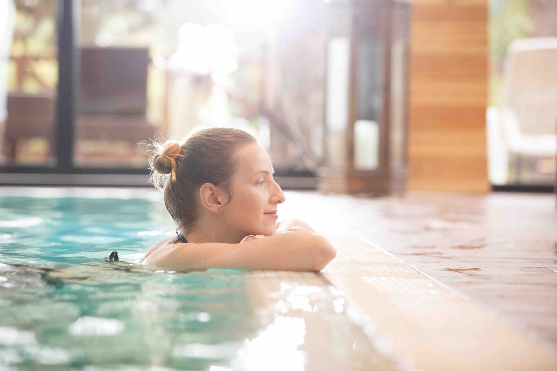 Poolside at a wellness setting